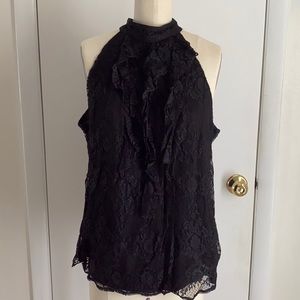 Black Lace Halter Top